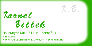 kornel billek business card